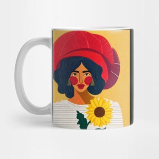 Contemplative Sunflower Muse Mug